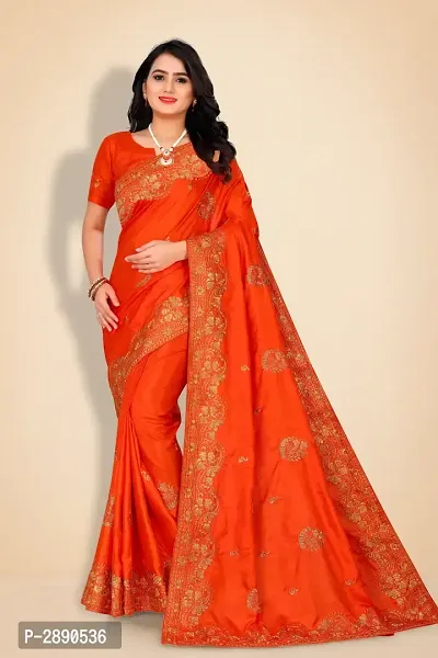 Sana Silk With Heavy Embroidery Work Saree With one side Jacquard lace With blouse piece-thumb0