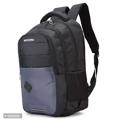 Medium 26 L Laptop Backpack Bag with Rain Cover  (Black, Grey)-thumb0
