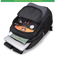 Medium 26 L Laptop Backpack Bag with Rain Cover  (Black, Grey)-thumb1