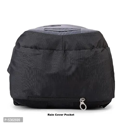 Medium 26 L Laptop Backpack Bag with Rain Cover  (Black, Grey)-thumb4