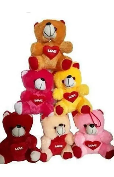 Pack of 6 Mini Teddy Bears | Multi Colored Cute Soft Toy | 20 cm Each. - 25 cm  (Multicolor)