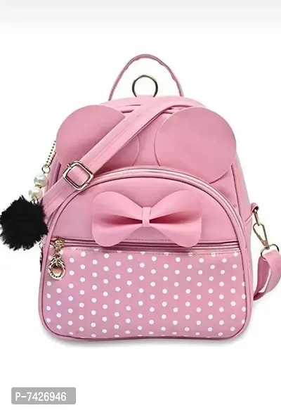 Stylish Leather Backpack  for Women, School  College Girls-thumb0
