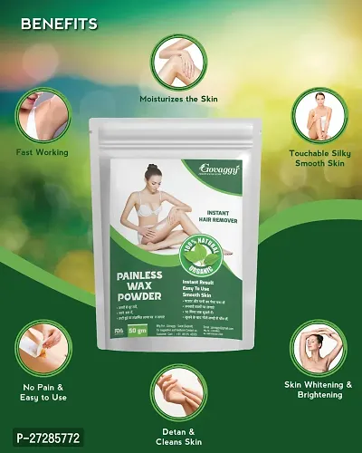 govaggy Pure Hair Removal Powder Three in one Use For Powder D-Tan Skin, Removing Hair Powder  (50 g)-thumb3