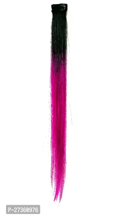 New Ombre Pink Single Clip-In Human Streaks Hair Extension-thumb0