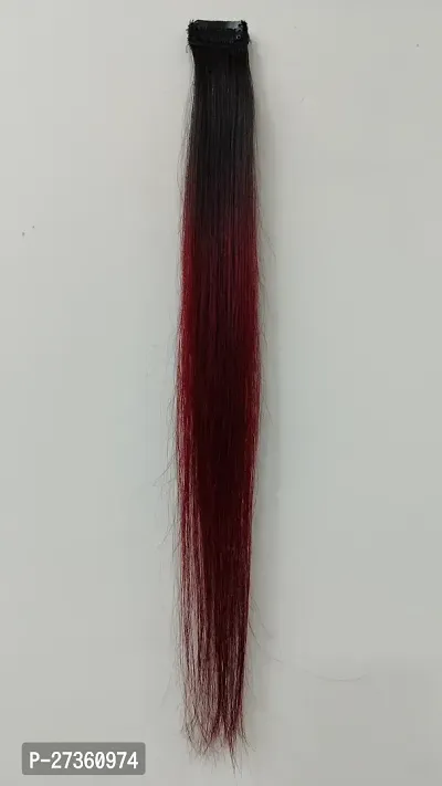 New Ombre Burgundy Single Clip-In Human Streaks Hair Extension-thumb4