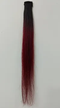 New Ombre Burgundy Single Clip-In Human Streaks Hair Extension-thumb1