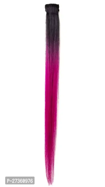 New Ombre Pink Single Clip-In Human Streaks Hair Extension-thumb3