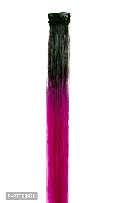 New Ombre Pink Single Clip-In Human Streaks Hair Extension-thumb4
