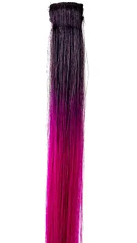 New Ombre Pink Single Clip-In Human Streaks Hair Extension-thumb1