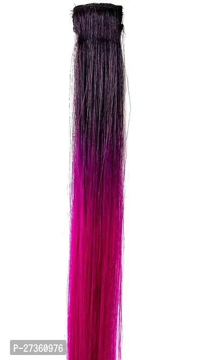 New Ombre Pink Single Clip-In Human Streaks Hair Extension-thumb2