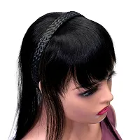 Human Hair Crown Topper Hair Extension with Headband  front Fringe for Women-thumb2