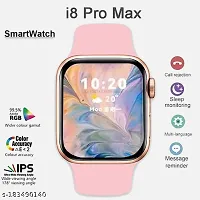 i8 Pro Max Touch Screen Bluetooth Calling Smartwatch with Activity Tracker Compatible with All 3G/4G/5G Android  iOS Smartphones - Pink-thumb2