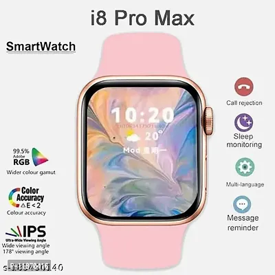 i8 Pro Max Touch Screen Bluetooth Calling Smartwatch with Activity Tracker Compatible with All 3G/4G/5G Android  iOS Smartphones - Pink-thumb3