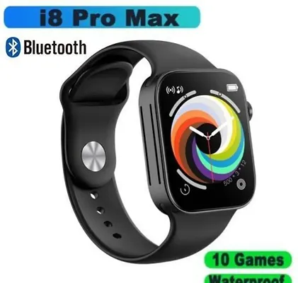 I8 Pro Max Smart Watch Latest Fitness Smart Watch, Bluetooth Function 50 Sports Mode Smartwatch for Mens  Women, Heart Rate Activity Waterproof, Step Calorie Counter, Blood Pressure, (Black)