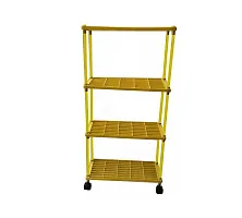 4L Standing Kitchen Rack with Yellow Pipe & Wheel (Yellow)-thumb1