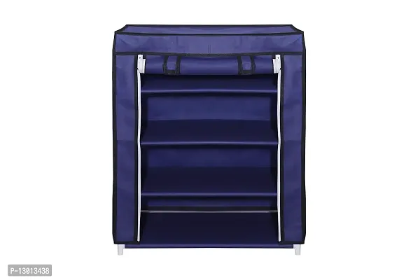 RMA HANDICRAFTS Shoe Rack with Cover 4 Layer (Blue)-thumb2