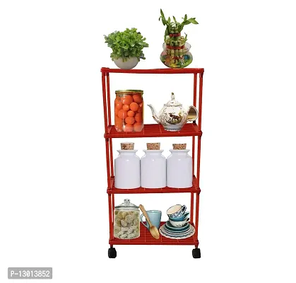 4 L Kitchen Rack with Wheel RED Pipe