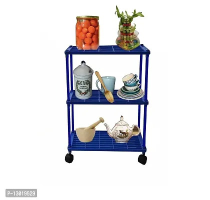 3L Blue Kitchen Stand Rack with Wheel