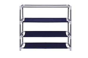 RMA Handicrafts Plastic Shoe Rack with Cover 3 Layers (Blue)-thumb1