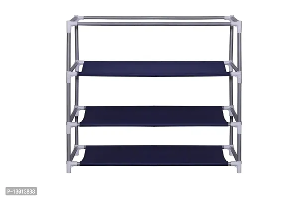 RMA Handicrafts Plastic Shoe Rack with Cover 3 Layers (Blue)-thumb2