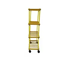 4L Standing Kitchen Rack with Yellow Pipe & Wheel (Yellow)-thumb3