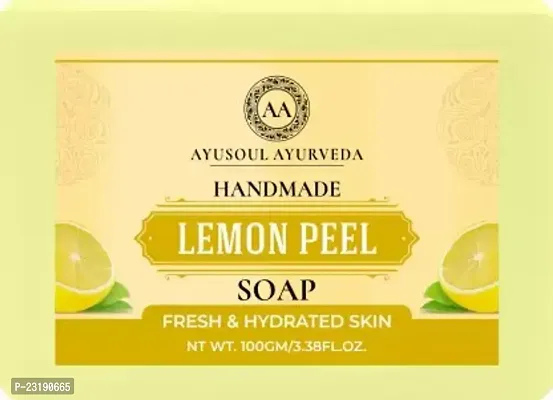 Ayusoul Ayurveda Khadi Herbal Natural Lemon Bath Soap For Skin Brightening -100 ml
