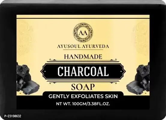 Ayusoul Ayurveda Khadi Herbal Natural Activated Charcoal Bath Soap-100 ml