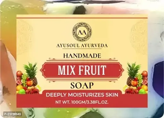 Ayusoul Ayurveda Khadi Herbal Natural Mix Fruit Bath Soap For Soothing And Natural Skin-100 ml