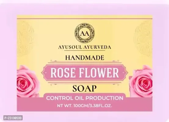 Ayusoul Ayurveda Khadi Herbal Natural Rose Bath Soap For Soothing And Natural Skin -100 ml