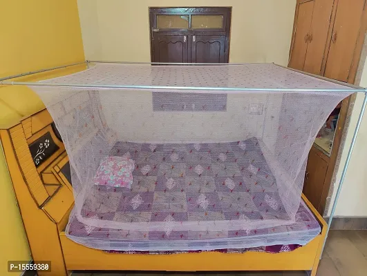 Puja Industry Mosquito net for Single Bed | Double Bed | Foldable Machardani | Strong Net-thumb0