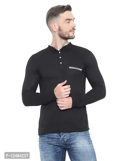 RB Men's Regular Fit Black T-Shirt_Bone Designed_Full Sleev M