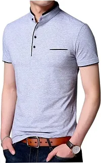 RB Men's Regular Fit Grey T-Shirt_Bone Designed_Half Sleev M-thumb1