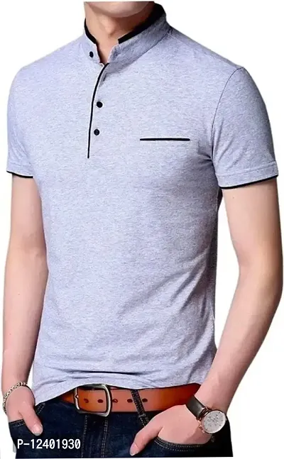 RB Men's Regular Fit Grey T-Shirt_Bone Designed_Half Sleev M-thumb2