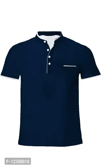 RB Men's Regular Fit Blue T-Shirt_Bone Designed_Half Sleev XL
