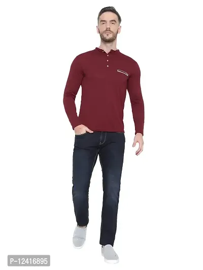 RB Men's Regular Fit Maroon T-Shirt_Bone Designed_Full Sleev M-thumb2