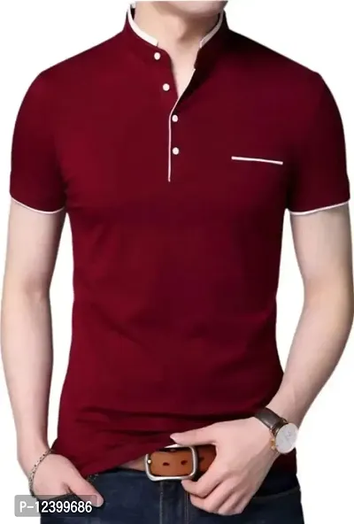 RB Men's Regular Fit Maroon T-Shirt_Bone Designed_Half Sleev XL-thumb0