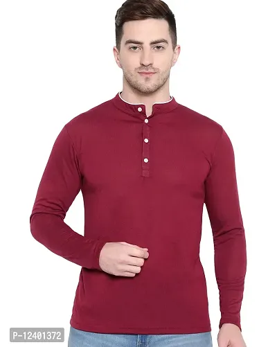 RB Creation Comfy Glamorous Men Tshirts_Pretty Fashionable_Cotton Stuff_Full Sleeve Maroon-thumb4