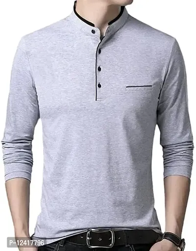 RB Men's Regular Fit-Grey Tshirt_Bone Designed_Full Sleev XL-thumb0