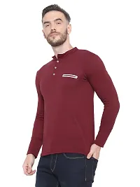 RB Men's Regular Fit Maroon T-Shirt_Bone Designed_Full Sleev M-thumb2