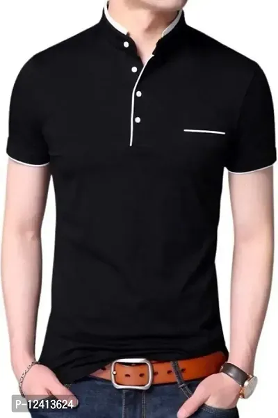 RB Men's Regular Fit Black T-Shirt_Bone Designed_Half Sleev M-thumb0