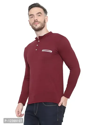 RB Men's Regular Fit Maroon T-Shirt_Bone Designed_Full Sleev XL-thumb0