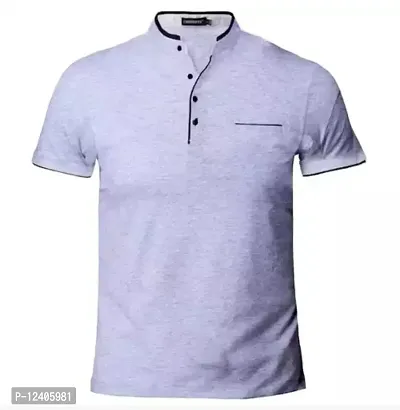 RB Men's Regular Fit Grey T-Shirt_Bone Designed_Half Sleev L-thumb0