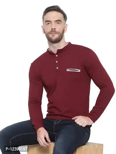 RB Men's Regular Fit Maroon T-Shirt_Bone Designed_Full Sleev XL-thumb3
