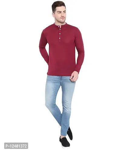 RB Creation Comfy Glamorous Men Tshirts_Pretty Fashionable_Cotton Stuff_Full Sleeve Maroon-thumb3