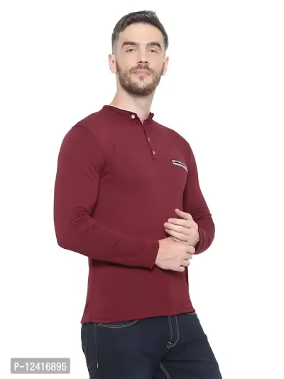 RB Men's Regular Fit Maroon T-Shirt_Bone Designed_Full Sleev M-thumb4