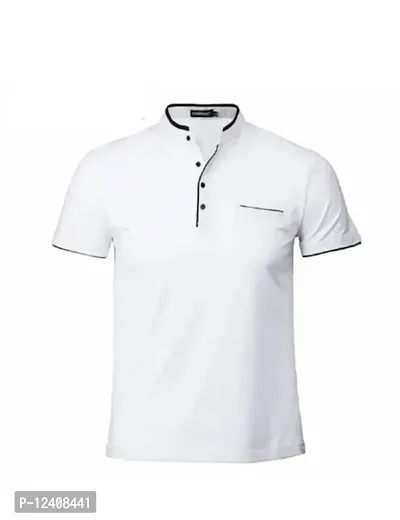 RB Men's Regular Fit White T-Shirt_Bone Designed_Half Sleev L