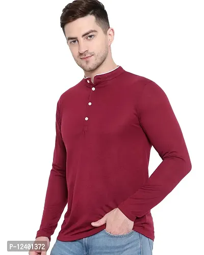 RB Creation Comfy Glamorous Men Tshirts_Pretty Fashionable_Cotton Stuff_Full Sleeve Maroon-thumb5