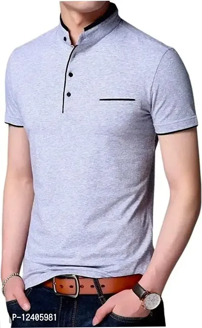 RB Men's Regular Fit Grey T-Shirt_Bone Designed_Half Sleev L-thumb2