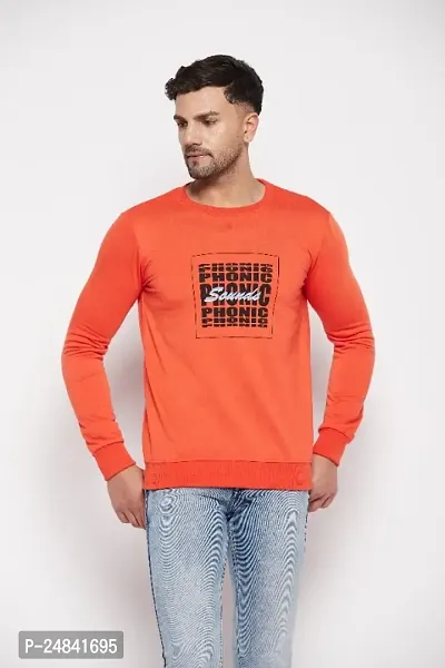Trending Mens Printed Sweatshirts Orange color