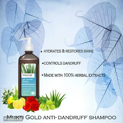 Mukti Gold Anti Dandruff Shampoo 500ml (Dispenser) - Pack of 2 | Strengthens Hair Roots | With Cell Repair Formula | Parabens Free-thumb4